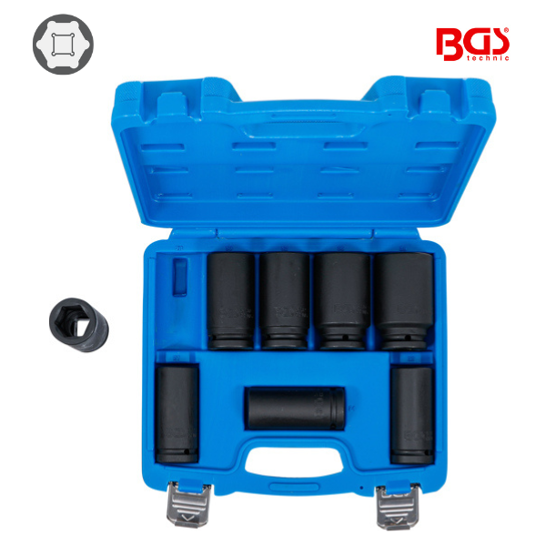 Chaves de caixa de impacto3/4" longas | 22 - 38 mm | 8 peças