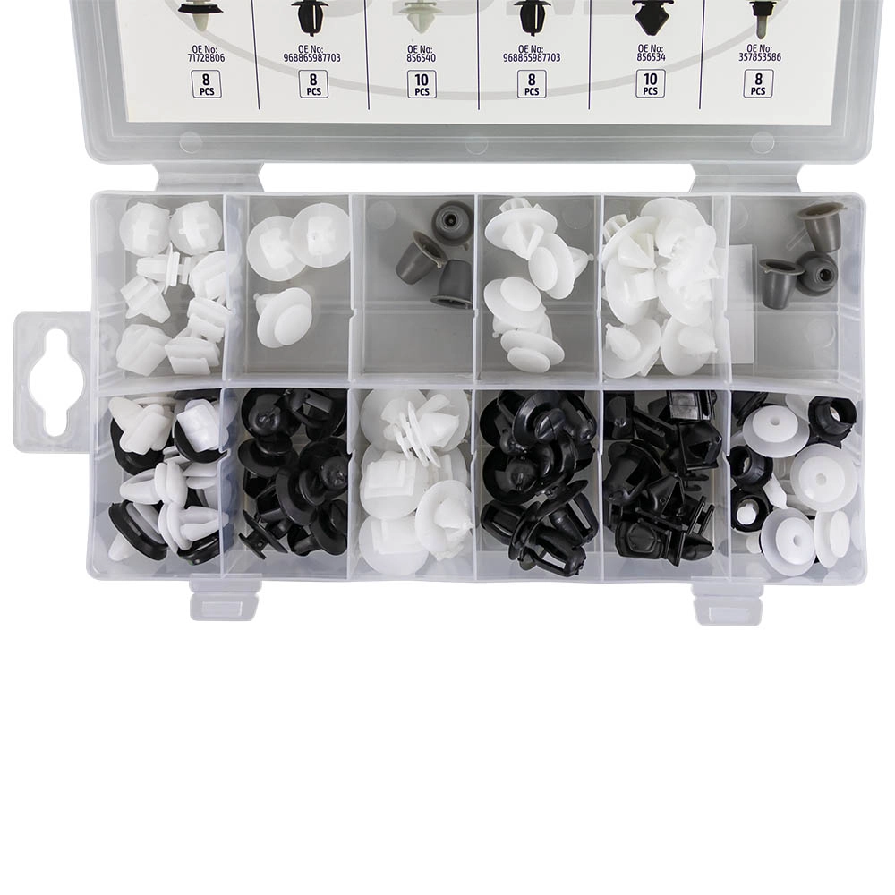 Sortido de clips para molduras Peugeot / Citroên | 80 peças