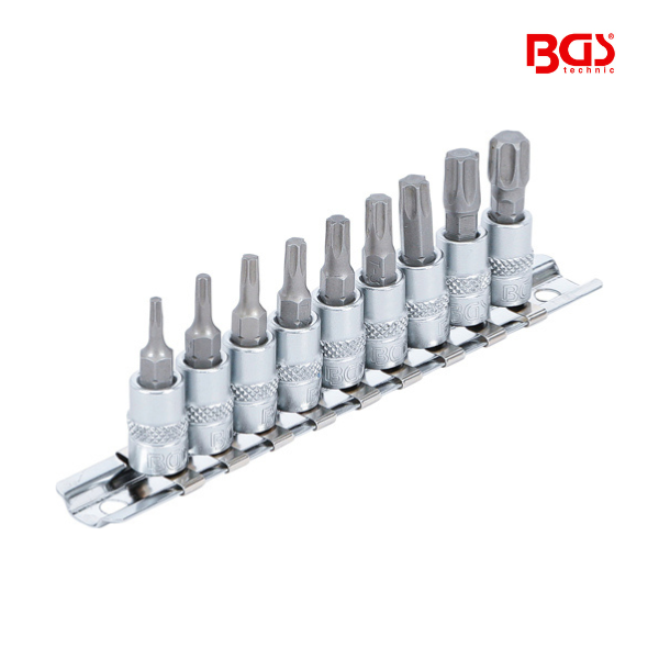 Conjunto de bits 3/4" Torx | T10 - T50 | 9 peças