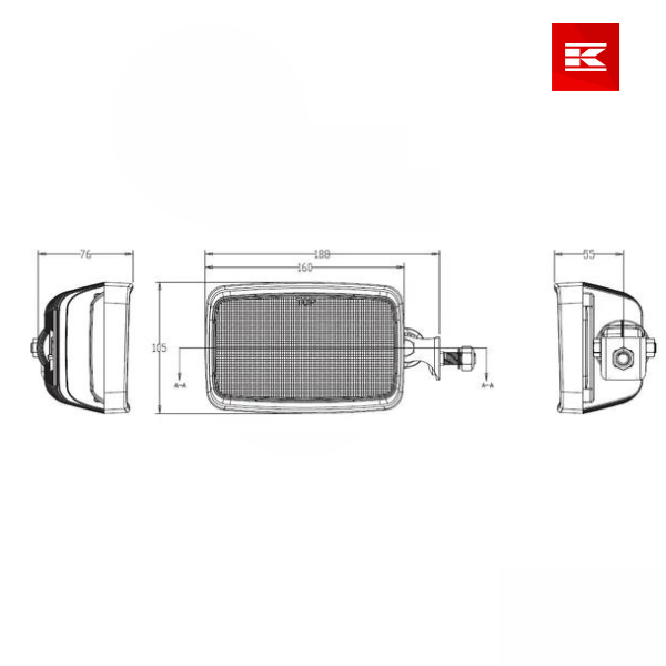 Luz de trabalho LED, 90 W, 6000 lm