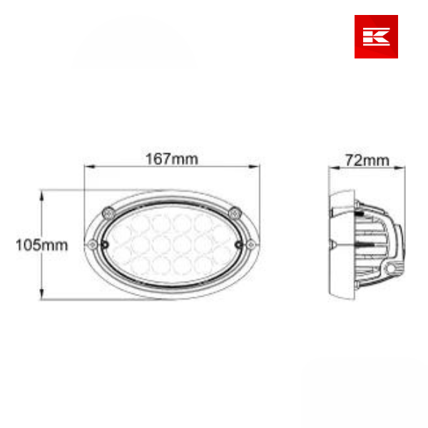 Luz de trabalho LED, 24W, 3220lm