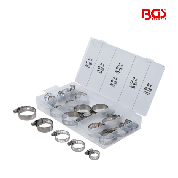 Conjunto de abraçadeiras Ø 16 - 38 mm | 26 peças
