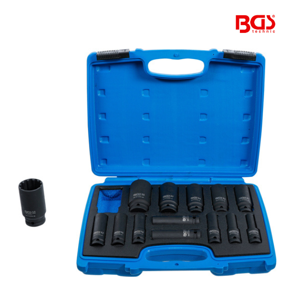 Chaves de caixa de impacto Gear Lock 1/2" | 10 - 32 mm | 14 peças