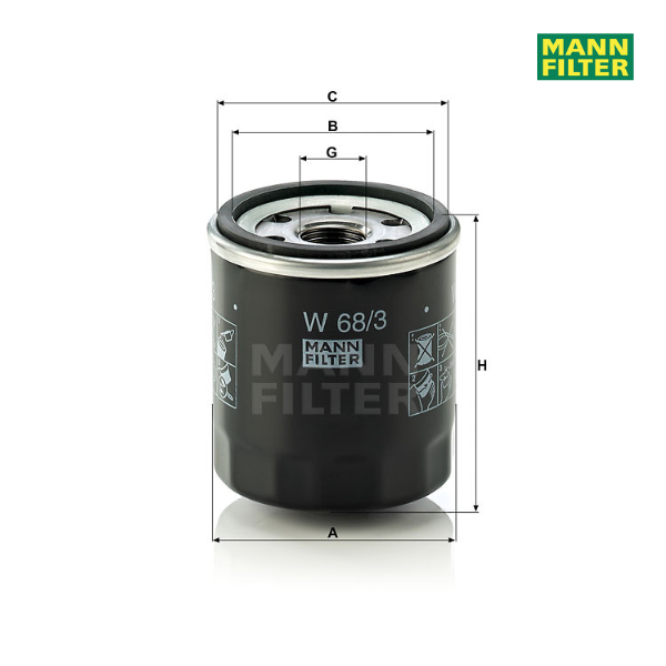 Filtro de óleo MANN W68/3