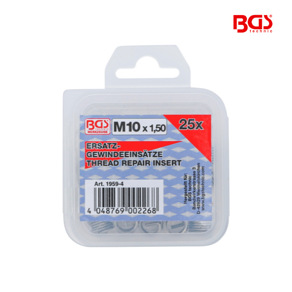 Encaixes roscados de substituição |  M10 x 1,5 mm | 25 peças