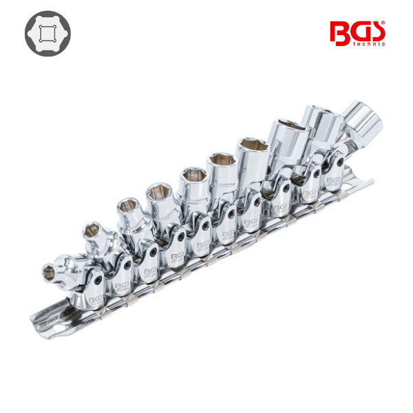 Jogo de chaves de caixa articuladas 1/4" | 5 - 13 mm | 10 peças