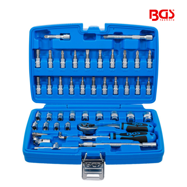 Jogo de chaves de caixa 1/4" | 46 peças