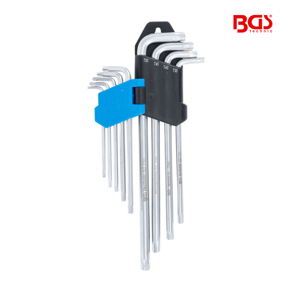 Chaves Allen | extra longas | Torx T10 - T50 | 9 peças