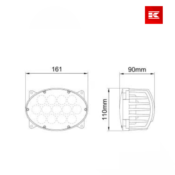 Luz de trabalho LED, 65 W, 5200 lm