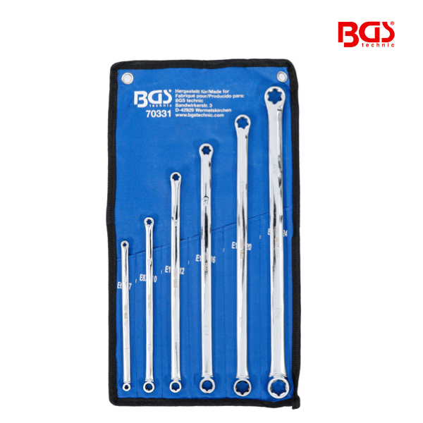 Conjunto de chaves luneta Torx | E6 x E7 - E22 x E24 | 6 peças