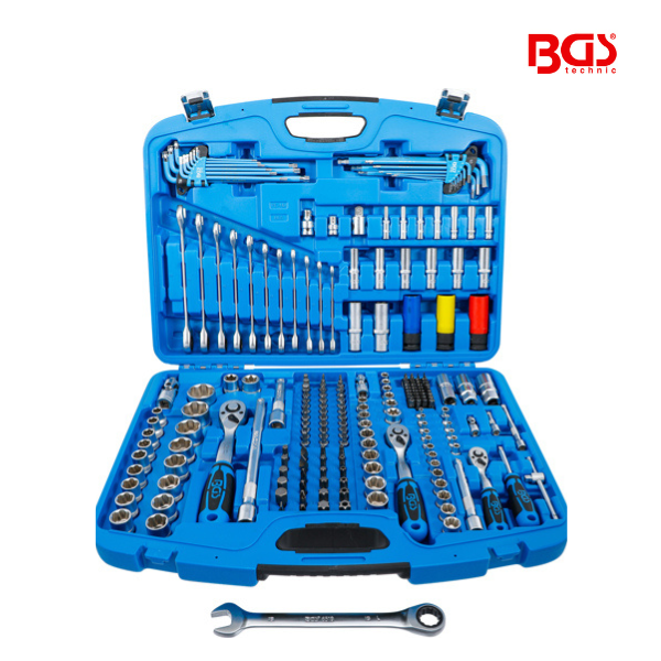 Jogo de chaves de caixa perfil Ondulado | 1/4"/ 3/8"/ 1/2"| 218 peças