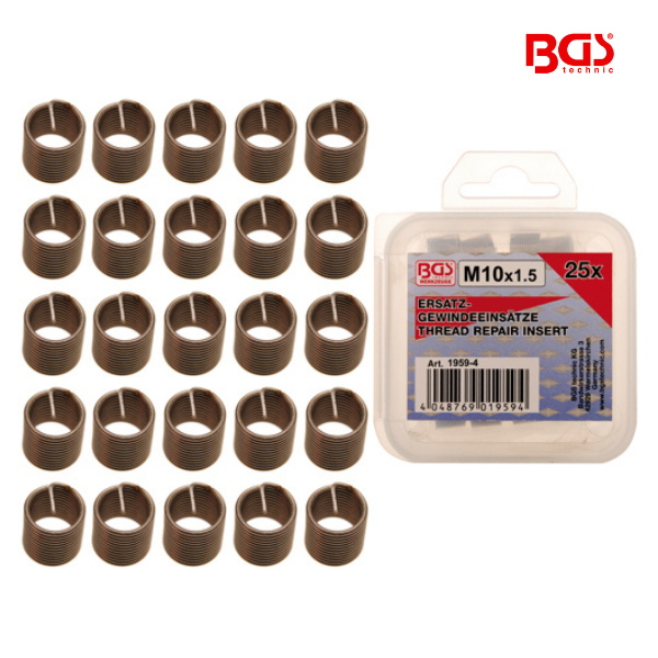 Encaixes roscados de substituição |  M10 x 1,5 mm | 25 peças