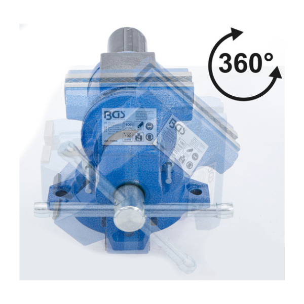 Torno de bancada | 100 mm Mandíbulas | rotativo 360°