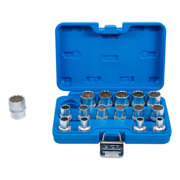 Chave de caixa, 12 faces 1/2" | 8 - 24 mm | 16 peças