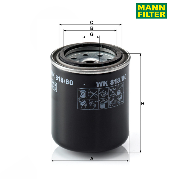 Filtro de combustível MANN WK818/80