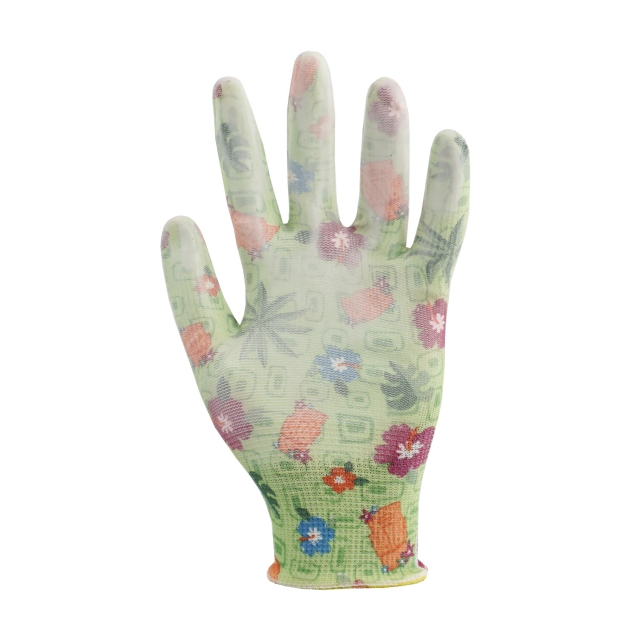 Luva Poliéster Florido Revestimento Poliuretano
