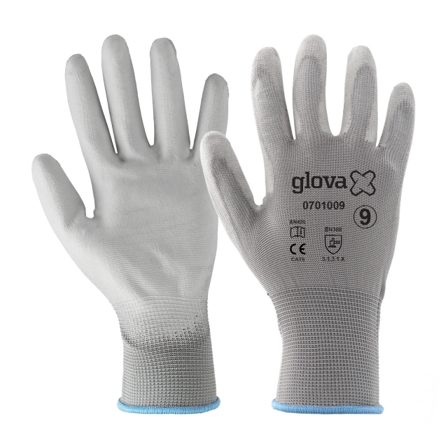 Luva Poliéster Revestimento Poliuretano | Cinzento