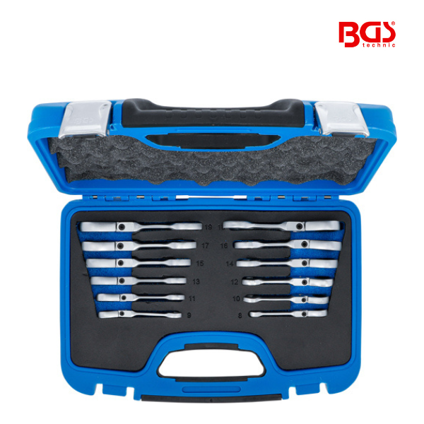 Jogo de chaves articuladas com roquete | 8 - 19 mm | 12 peças