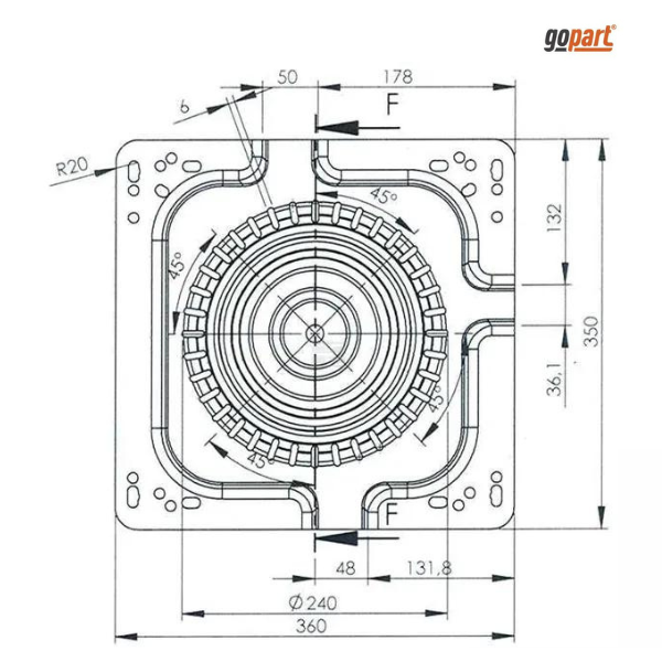 Placa giratória 360°