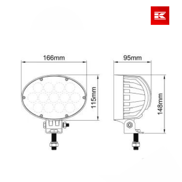 Luz de trabalho LED, 65W, 5200lm