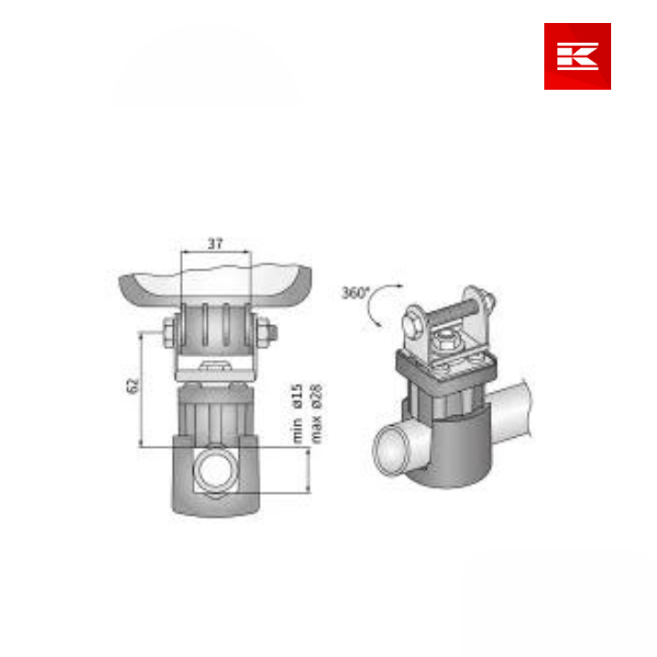 Fixação para luz de trabalho 360