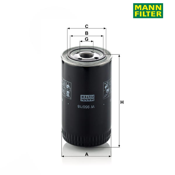 Filtro de óleo MANN W950/18