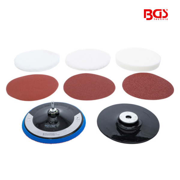 Jogo de discos para polir e lixar | Ø 180 mm | 8 peças