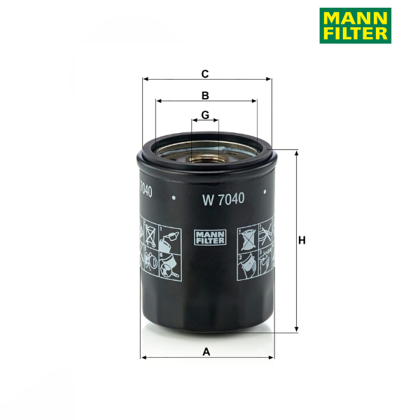 Filtro de óleo MANN W7040
