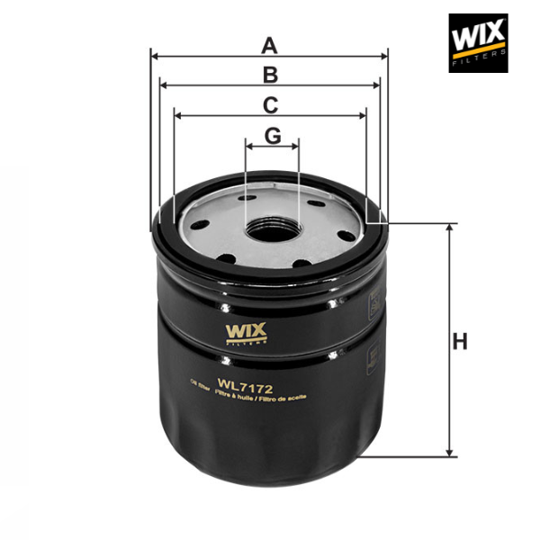 Filtro de óleo WIX WL7172