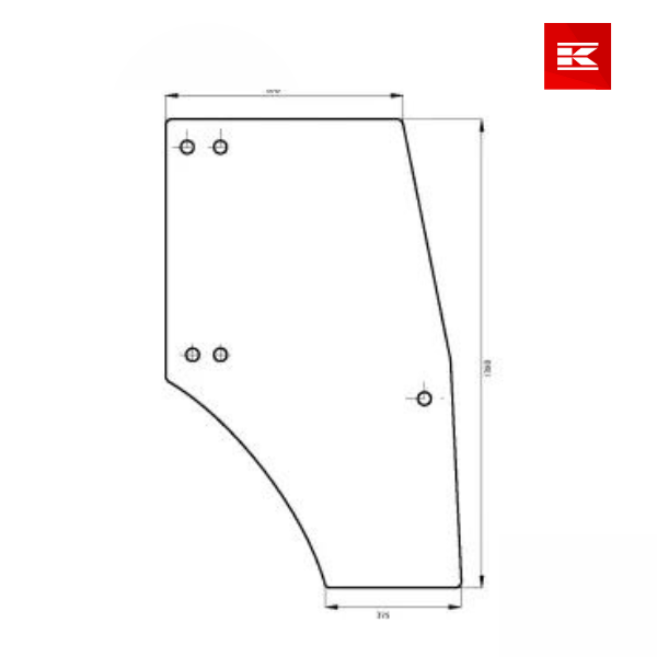 Vidro de porta p/DEUTZ-FAHR