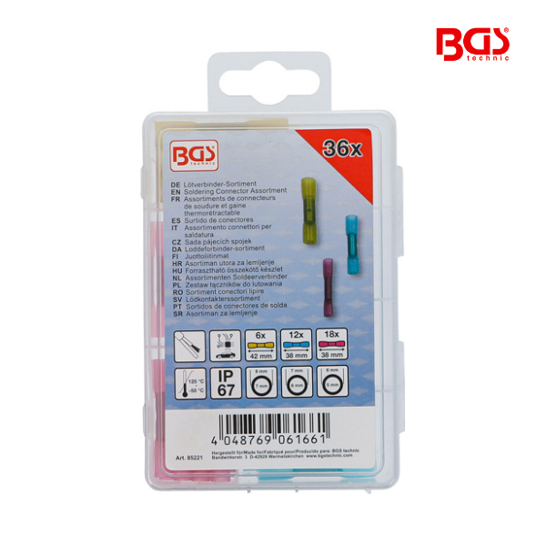 Sortido de conectores  | com mangueira termoretrátil | 36 peças