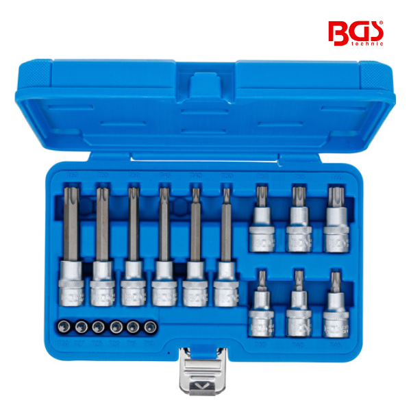 Conjunto de bits 1/4" / 1/2" | T10 - T50 | 9 peças