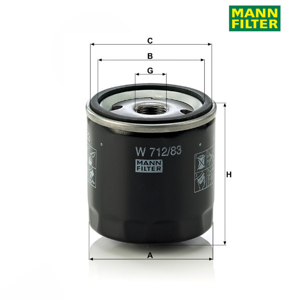 Filtro de óleo MANN W712/83