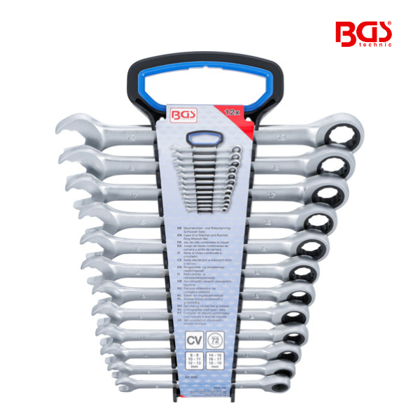 Jogo de chaves com roquete | 8 - 19 mm | 12 peças