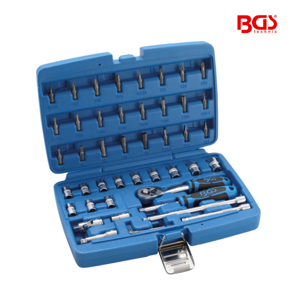 Jogo de chaves de caixa 1/4" | 46 peças