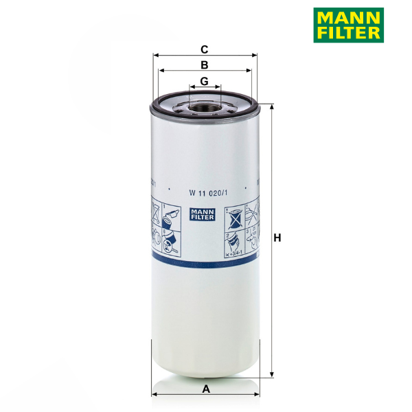 Filtro óleo l.duração MANN W11020/1