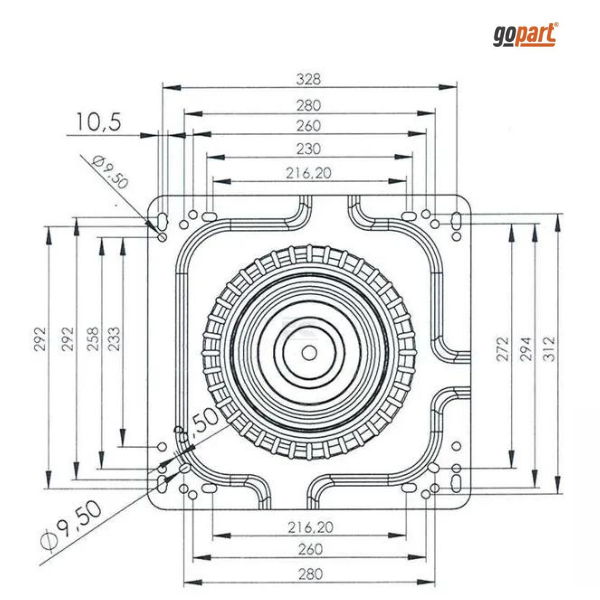 Placa giratória 360°