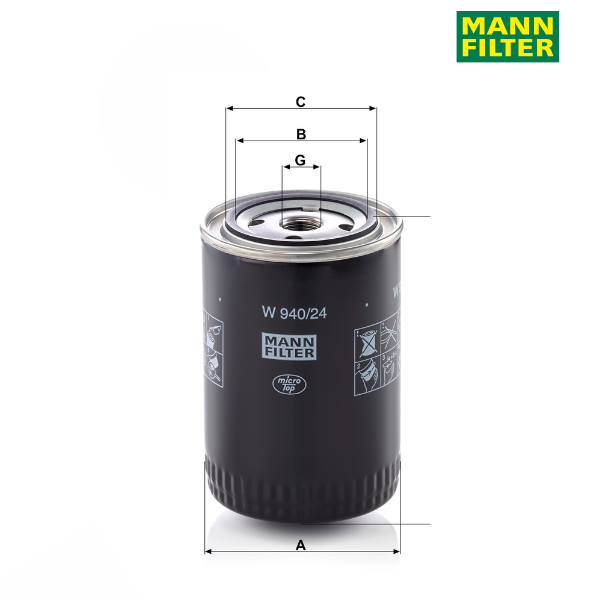 Filtro de óleo MANN W940/24