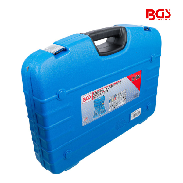 Jogo de chaves de caixa perfil Ondulado | 1/4"/ 3/8"/ 1/2"| 218 peças