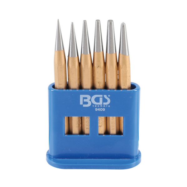 Jogo de punções | 120 mm | 1 - 5 mm | 6 peças