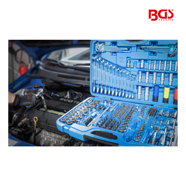 Jogo de chaves de caixa perfil Ondulado | 1/4"/ 3/8"/ 1/2"| 218 peças