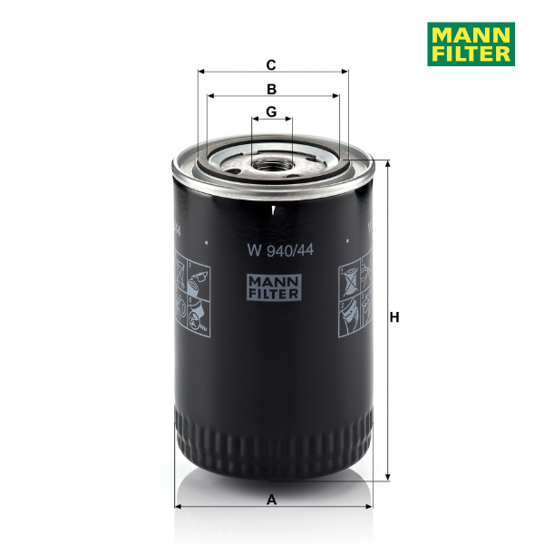 Filtro de óleo MANN W940/44