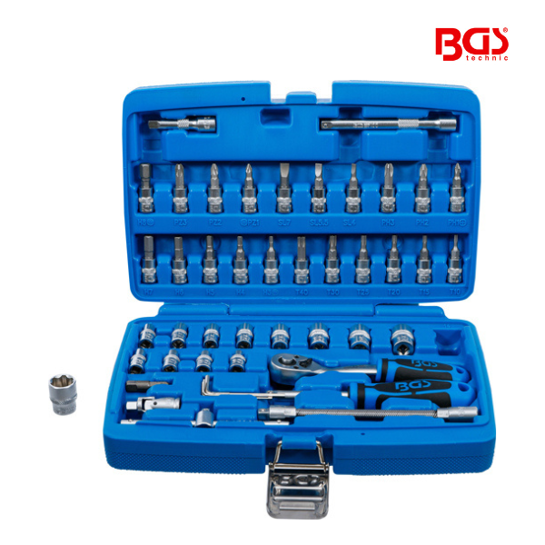 Jogo de chaves de caixa 1/4" | 46 peças