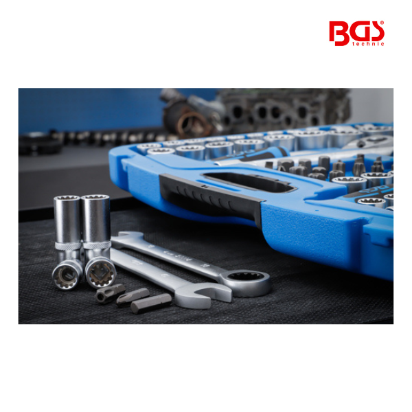 Jogo de chaves de caixa "Gear Lock" | 1/4"-3/8"-1/2"| 218 peças