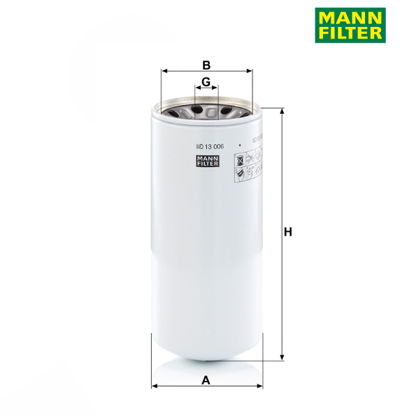 Filtro hidráulico MANN WD13006x