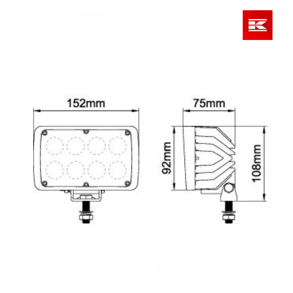 Luz de trabalho LED, 40W, 4000lm