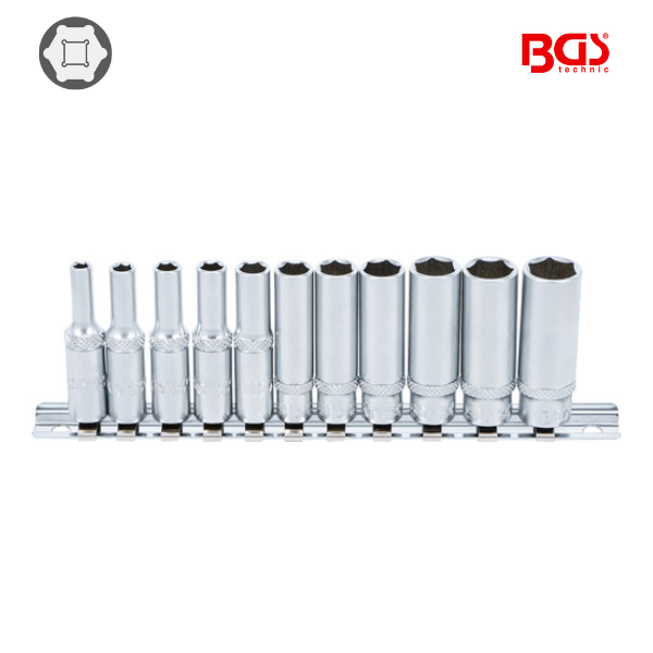 Jogo   de chaves de caixa sextavada  1/4" | 4 - 13 mm | 11 peças