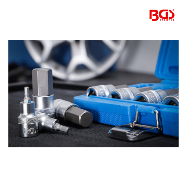 Chaves de caixa bits sextavada 1/2" | 5 - 22 mm | 12 peças