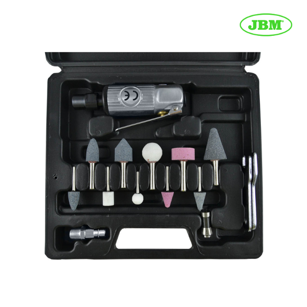 Kit de 16 peças com amoladora pneumática