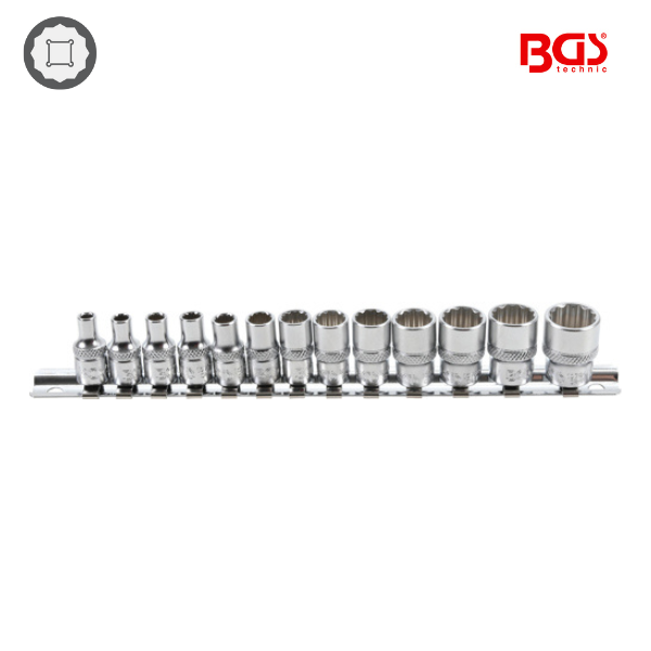 Jogo  de chaves de caixa multidente  1/4" | 4 - 14 mm | 13 peças